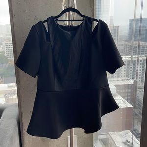 Eloquii black peplum top size 20